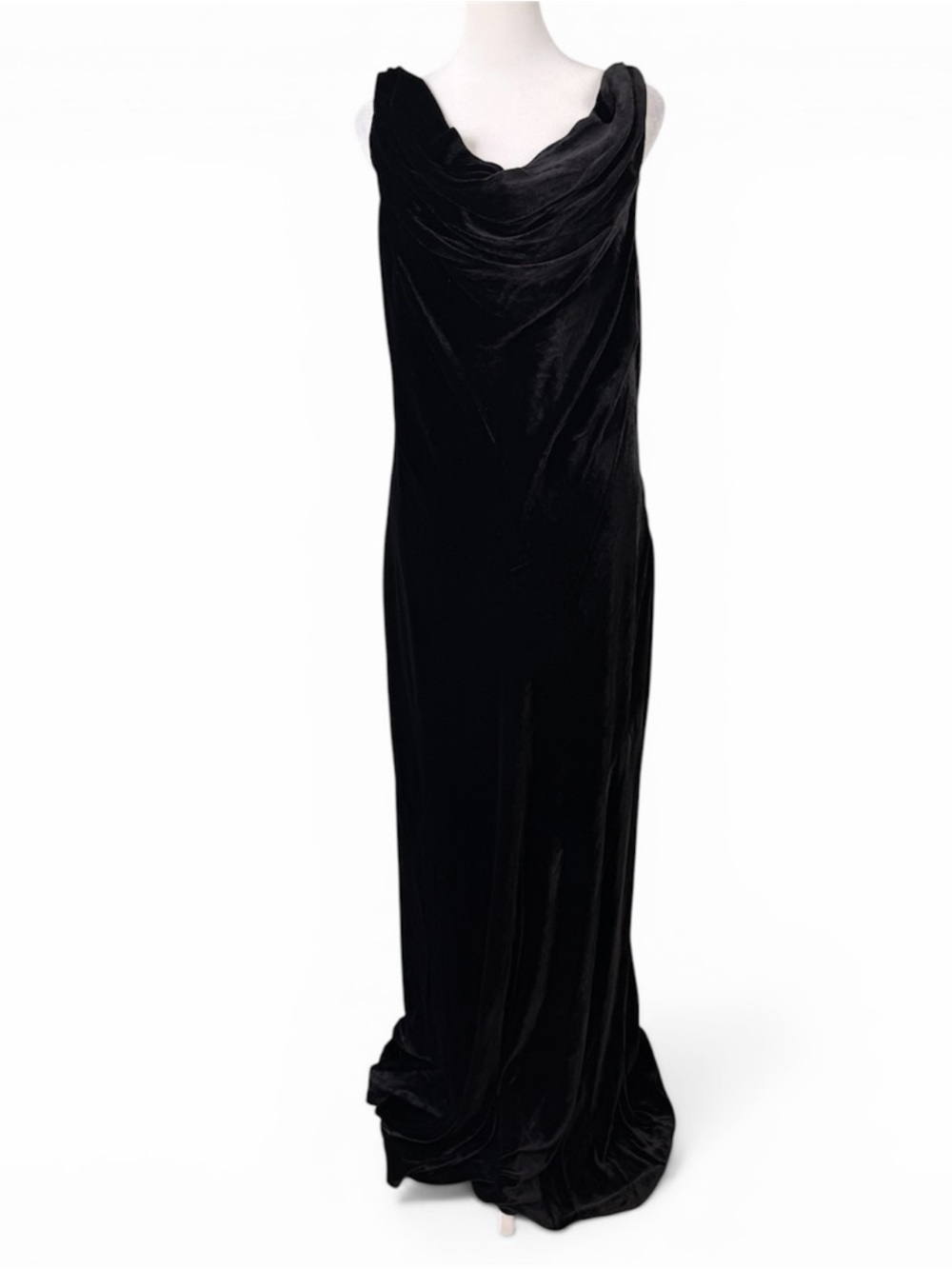 NWOT J. PETERMAN Drapey Formal Party Wedding Guest Black Velvet Dress Sz 18 $268 - Picture 4 of 14